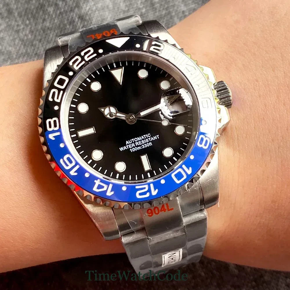 Color: Pink, Size: Option 1 - Sterile Men's Watch 40mm Genuine NH35 Automatic Movement 10ATM Water