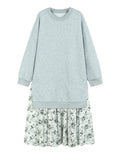 Grounded Floral Layered Midi Dress