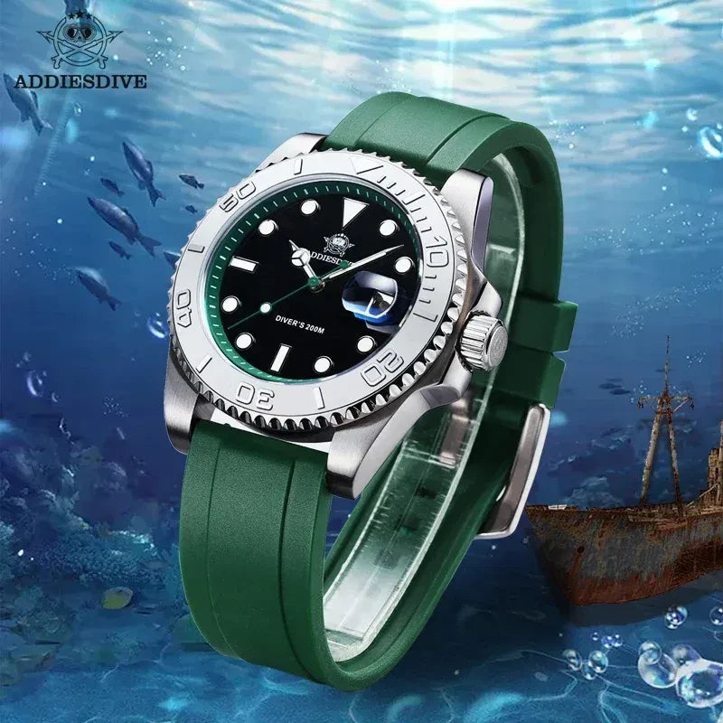 Color: Brown, Ships From: CHINA - ADDIESDIVE AD2040 Men's Watch 41mm Fashion Diver Quartz Watch 200