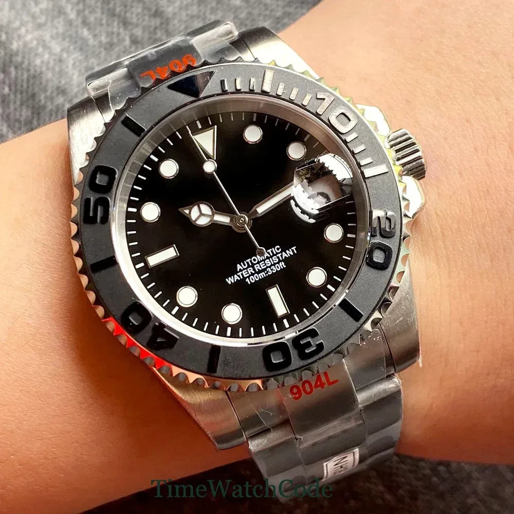 Color: Pink, Size: Option 1 - Sterile Men's Watch 40mm Genuine NH35 Automatic Movement 10ATM Water