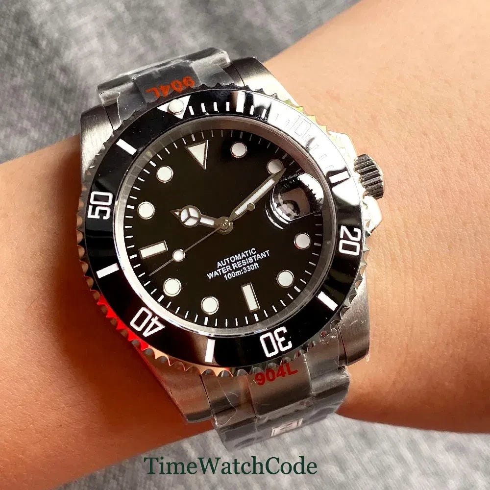 Color: Pink, Size: Option 1 - Sterile Men's Watch 40mm Genuine NH35 Automatic Movement 10ATM Water