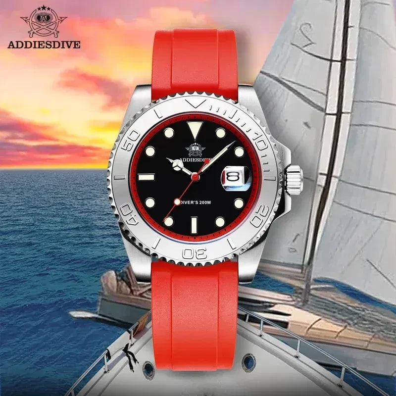 Color: Brown, Ships From: CHINA - ADDIESDIVE AD2040 Men's Watch 41mm Fashion Diver Quartz Watch 200