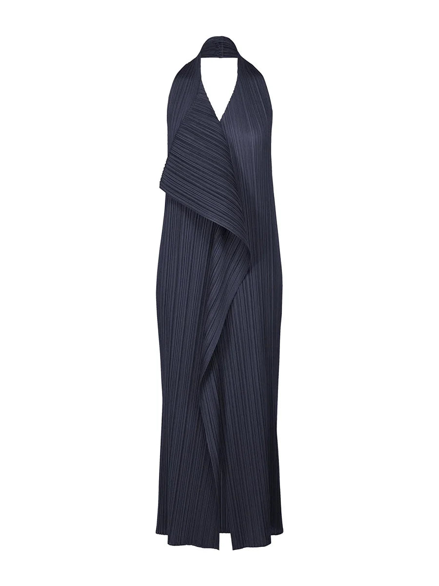 Radiant Pleated Halter Maxi Dress