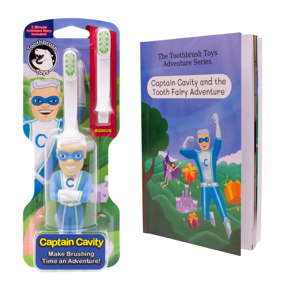 Toothbrush Toys Kids Character Toothbrush Bundle with Storybook