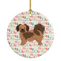 Tibetan Spaniel Merry Christmas Ceramic Ornament