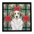 Badger Great Pyrenees Christmas PoinsettIas Framed Metal Print