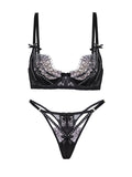 Midnight Noir Sparkle Lace Lingerie Set