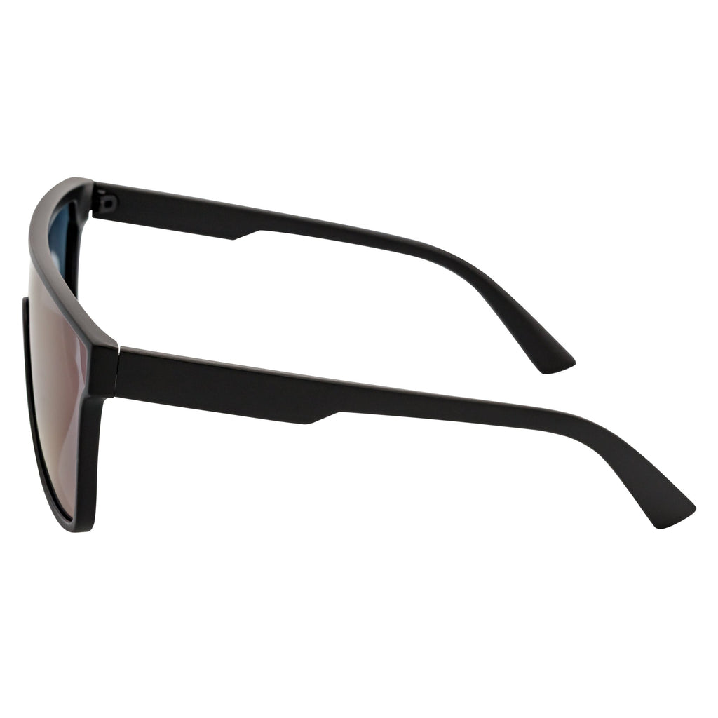 AEON - Flat Top Shield Polarized Sunglasses Mono  Black Green Mirror