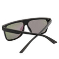 AEON - Flat Top Shield Polarized Sunglasses Mono  Black Green Mirror