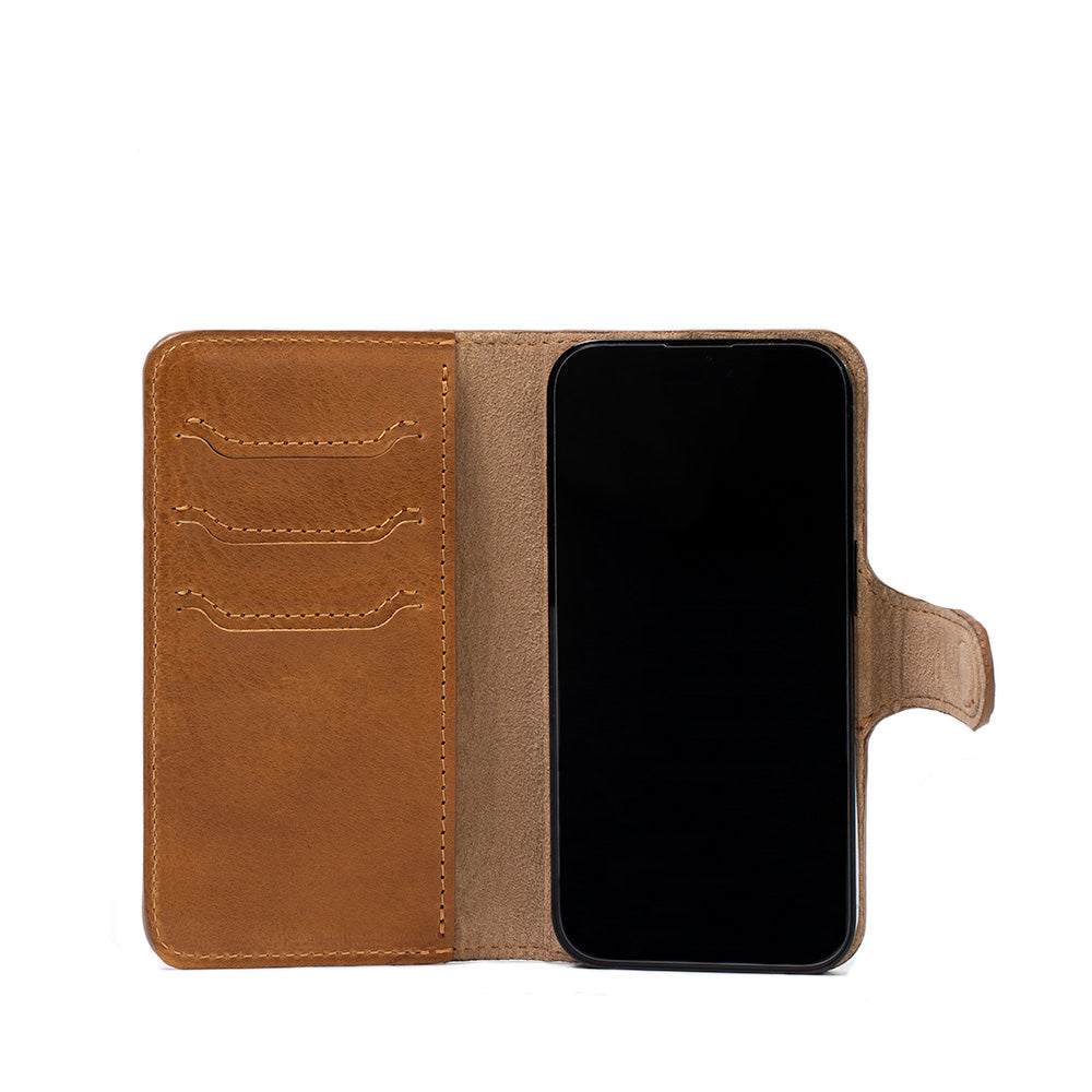 Full-Grain Leather Folio Case Wallet for iPhone 15 Series with MagSafe - Classic 4.0
