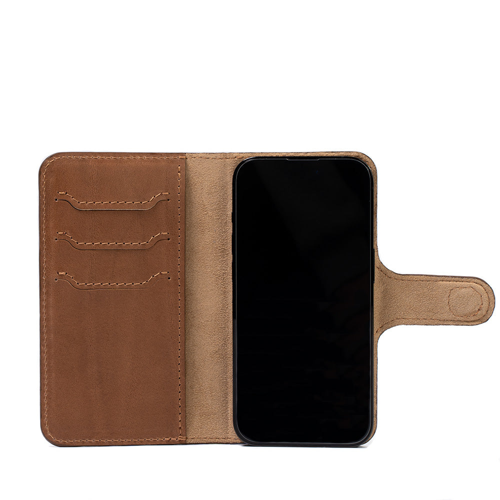 Full-Grain Leather Folio Case Wallet for iPhone 15 Series with MagSafe - Classic 4.0