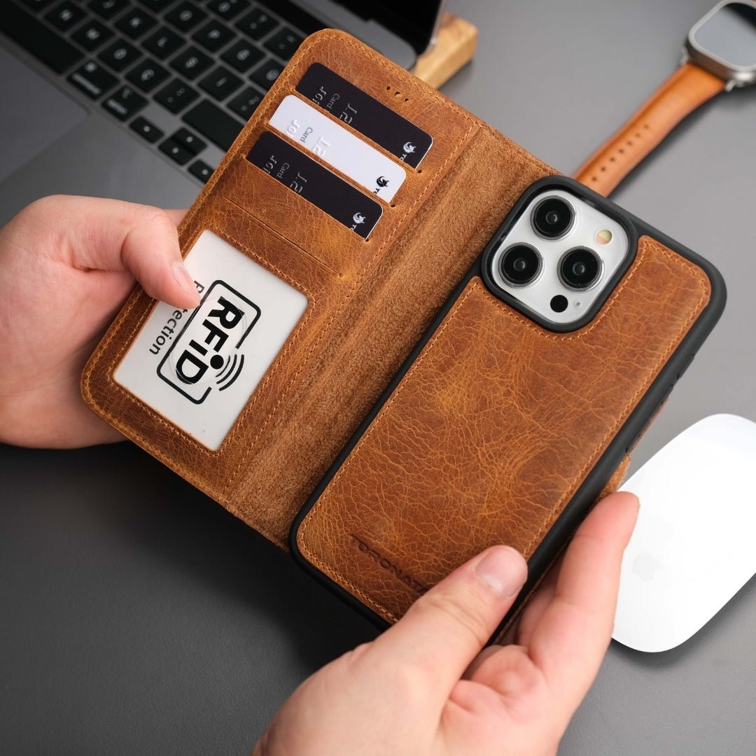 Casper iPhone 18 Pro Max Full-Grain Leather Wallet Case