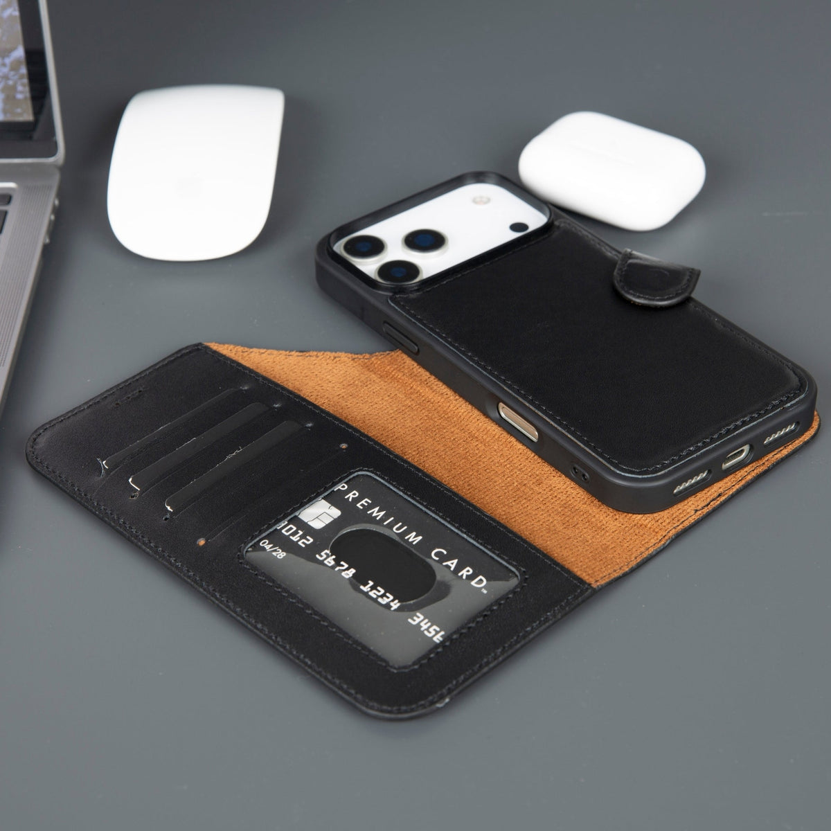 Casper iPhone 18 Pro Full-Grain Leather Wallet Case