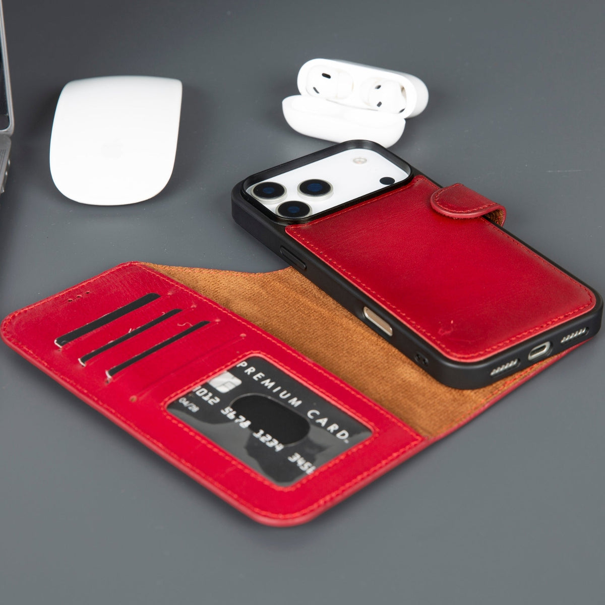 Casper iPhone 18 Pro Max Full-Grain Leather Wallet Case