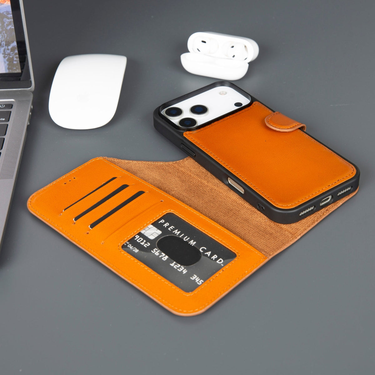Casper iPhone 18 Pro Full-Grain Leather Wallet Case