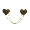 5-Pack: Chains: Gold Shattered Disco Ball Heart with Gold Chains Nipple Pasties by Pastease® o/s