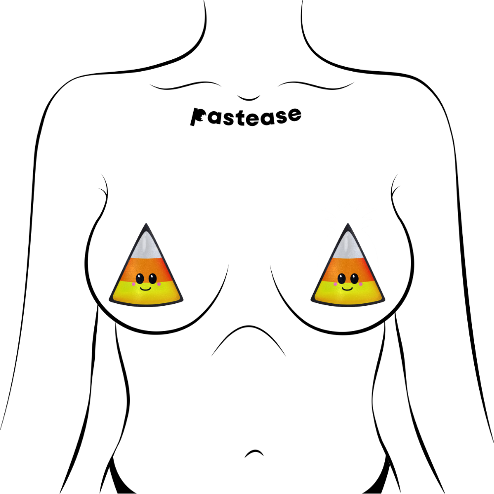 5-Pack: Candy Corn: Happy Kawaii Halloween Nipple Pasties by Pastease® o/s