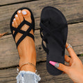Cross Strap Slip-On Sandals