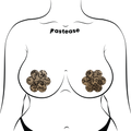 5-Pack: Daisy: Light Nude with Black Lace Flower Nipple Pasties by Pastease® o/s