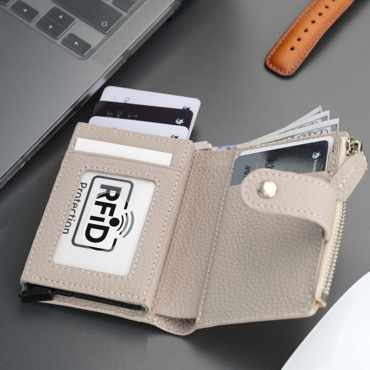 Glenrock Mink Leather Pop-up Cardholder Wallet
