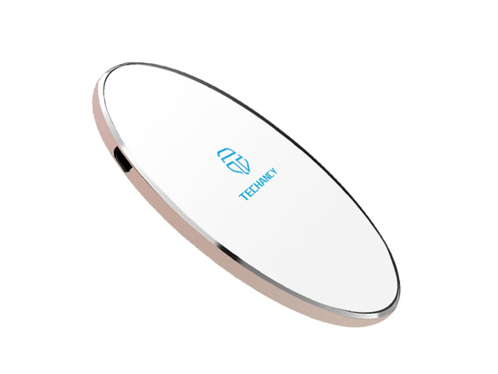 Carregador sem fios Techancy 10 W para telemóveis, TF2770, compatível com telemóveis Android e Apple, branco