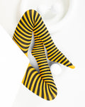 Kids Black Striped Tights 70 Denier - Gold