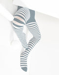 Kids White Striped Tights 70 Denier - Grey