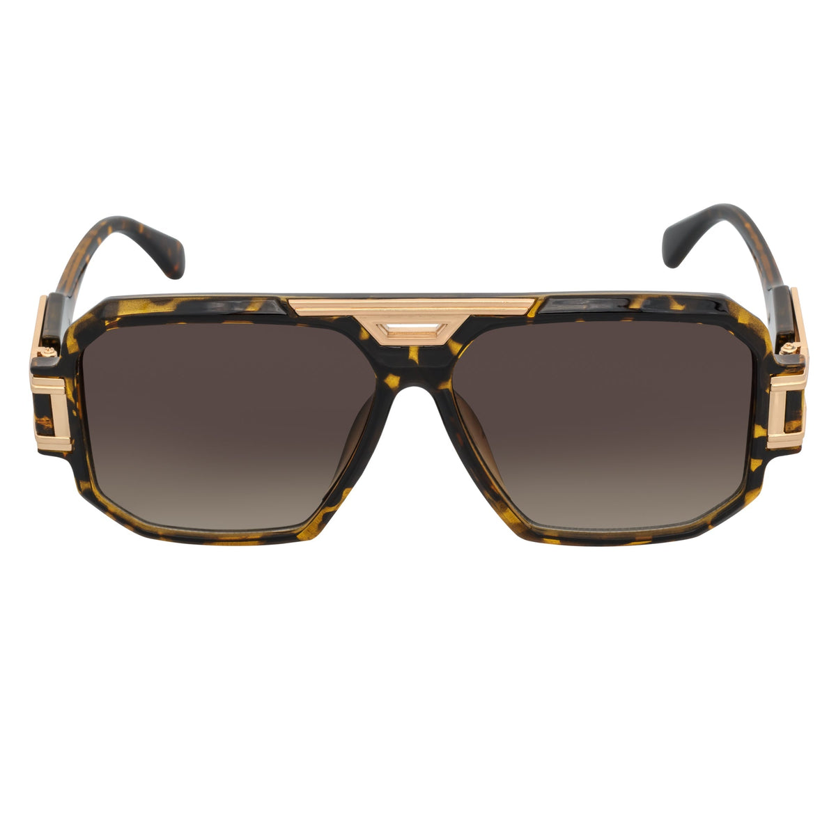 LEGEND - Square Sunglasses Brown Tortoise Amber Fade