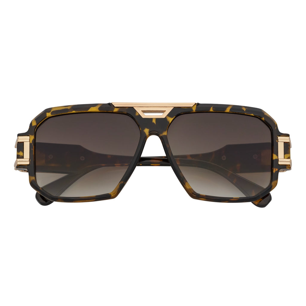 LEGEND - Square Sunglasses Brown Tortoise Amber Fade