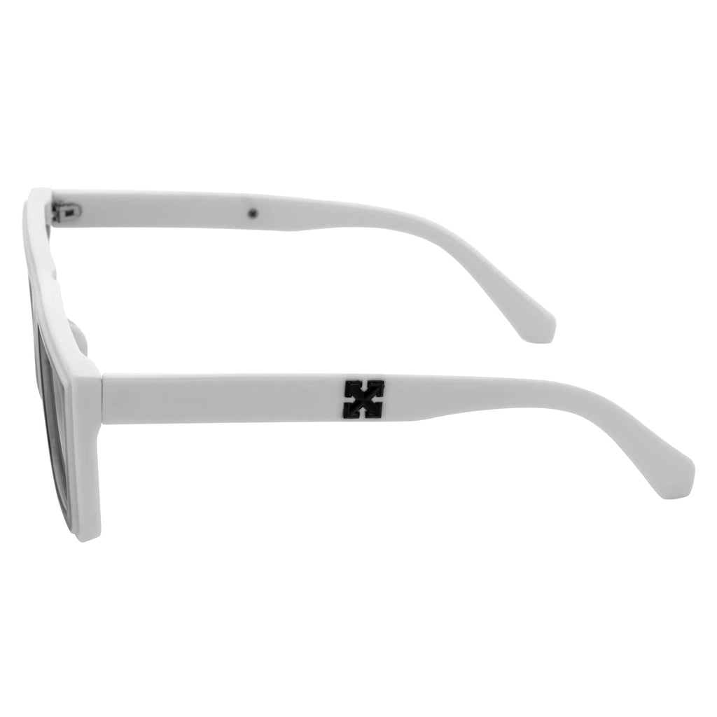 LOWKEY - Small Flat Top Rectangle Sunglasses White Smoke