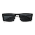 LOWKEY - Small Flat Top Rectangle Sunglasses White Smoke