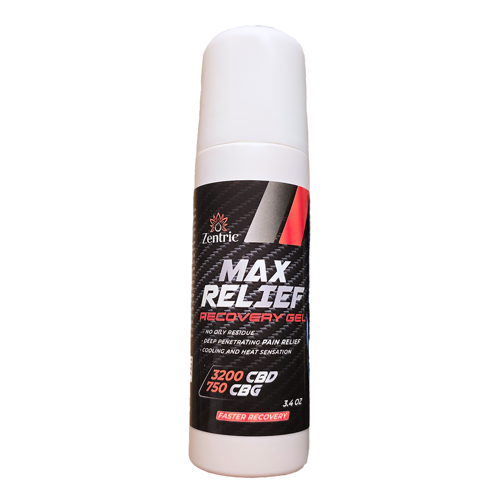 Max Relief Recovery Gel Roll On 3200mg CBD 750mg CBG 3.4oz