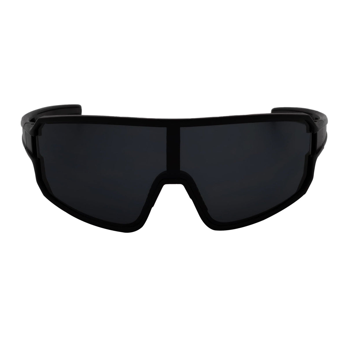 CYCLONE - Rectangle Shield Sunglasses Matte Black Dark Smoke