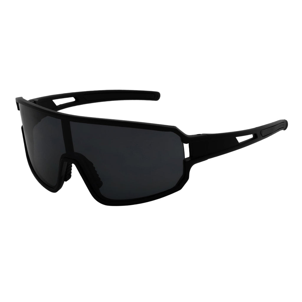 CYCLONE - Rectangle Shield Sunglasses Matte Black Dark Smoke