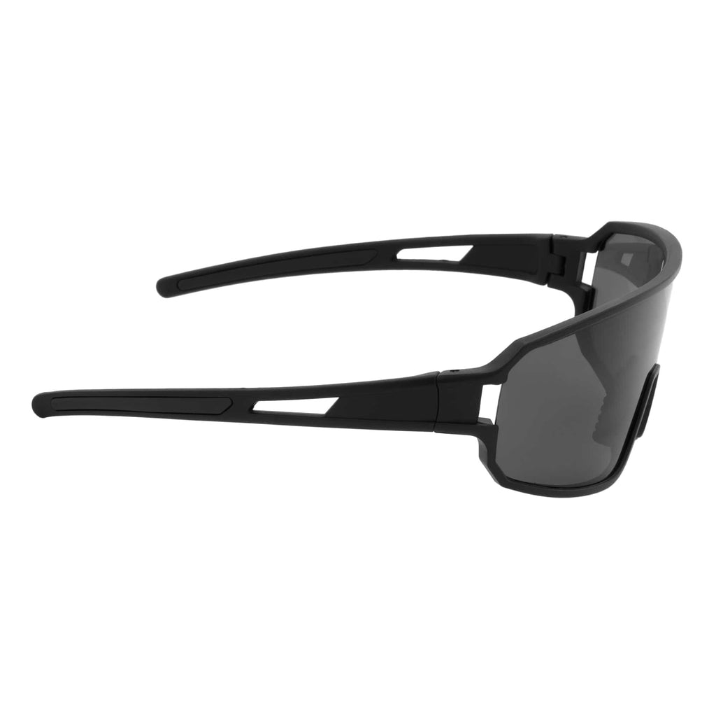 CYCLONE - Rectangle Shield Sunglasses Matte Black Dark Smoke