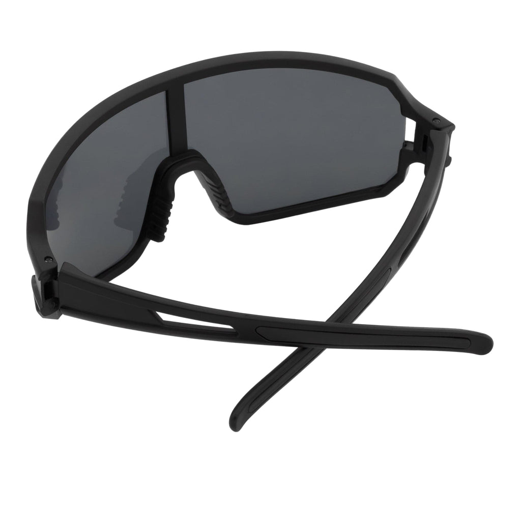 CYCLONE - Rectangle Shield Sunglasses Matte Black Dark Smoke