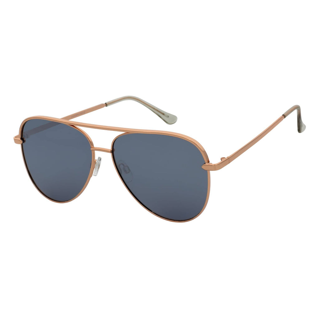 KEY - Oversize Metal Aviator Sunglasses Gold Silver Mirror