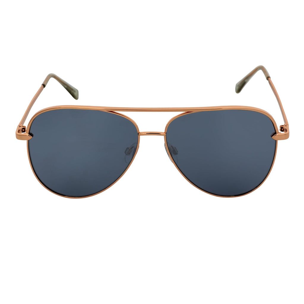 KEY - Oversize Metal Aviator Sunglasses Gold Silver Mirror