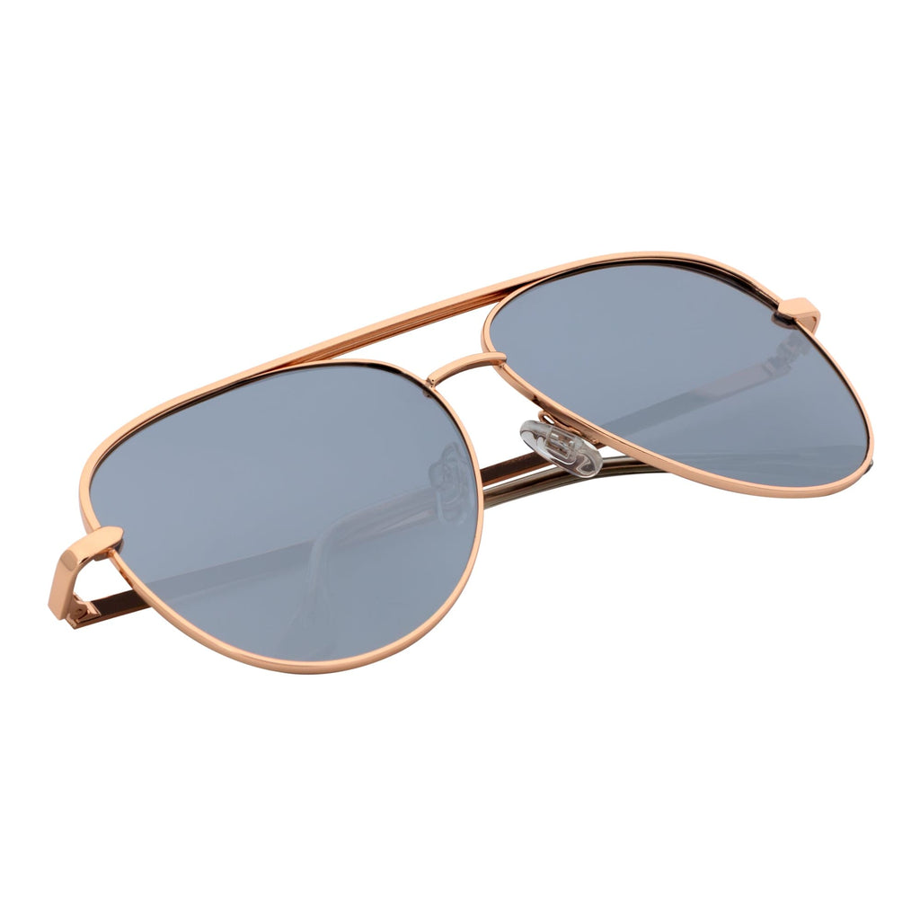 KEY - Oversize Metal Aviator Sunglasses Gold Silver Mirror