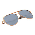 KEY - Oversize Metal Aviator Sunglasses Gold Silver Mirror