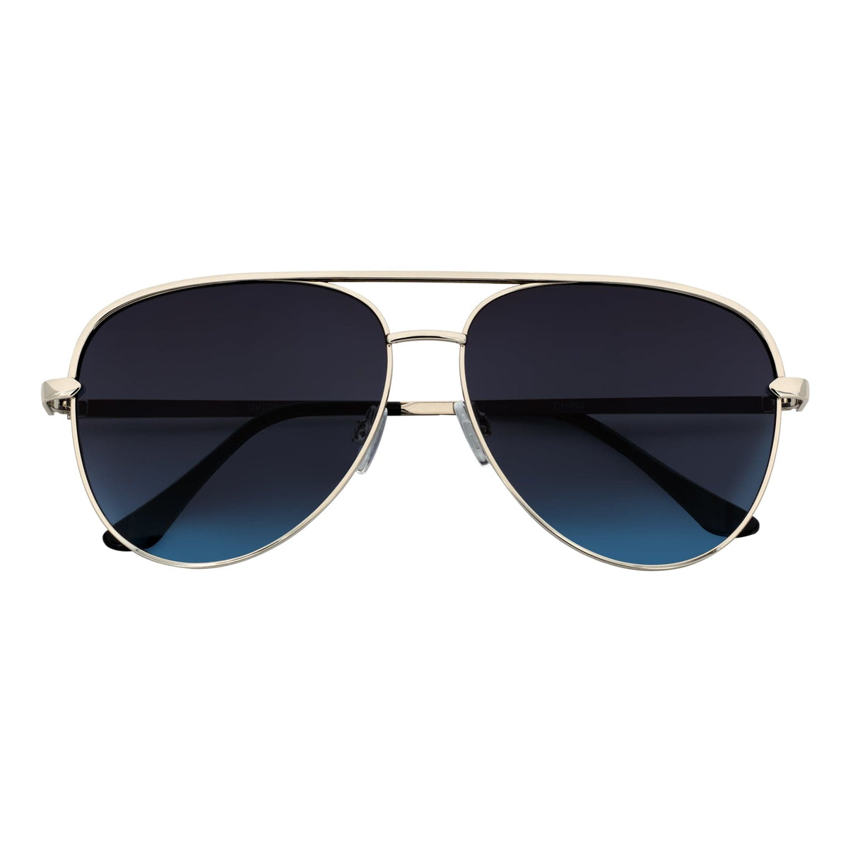KEY - Oversize Metal Aviator Sunglasses Silver Lavender Blue