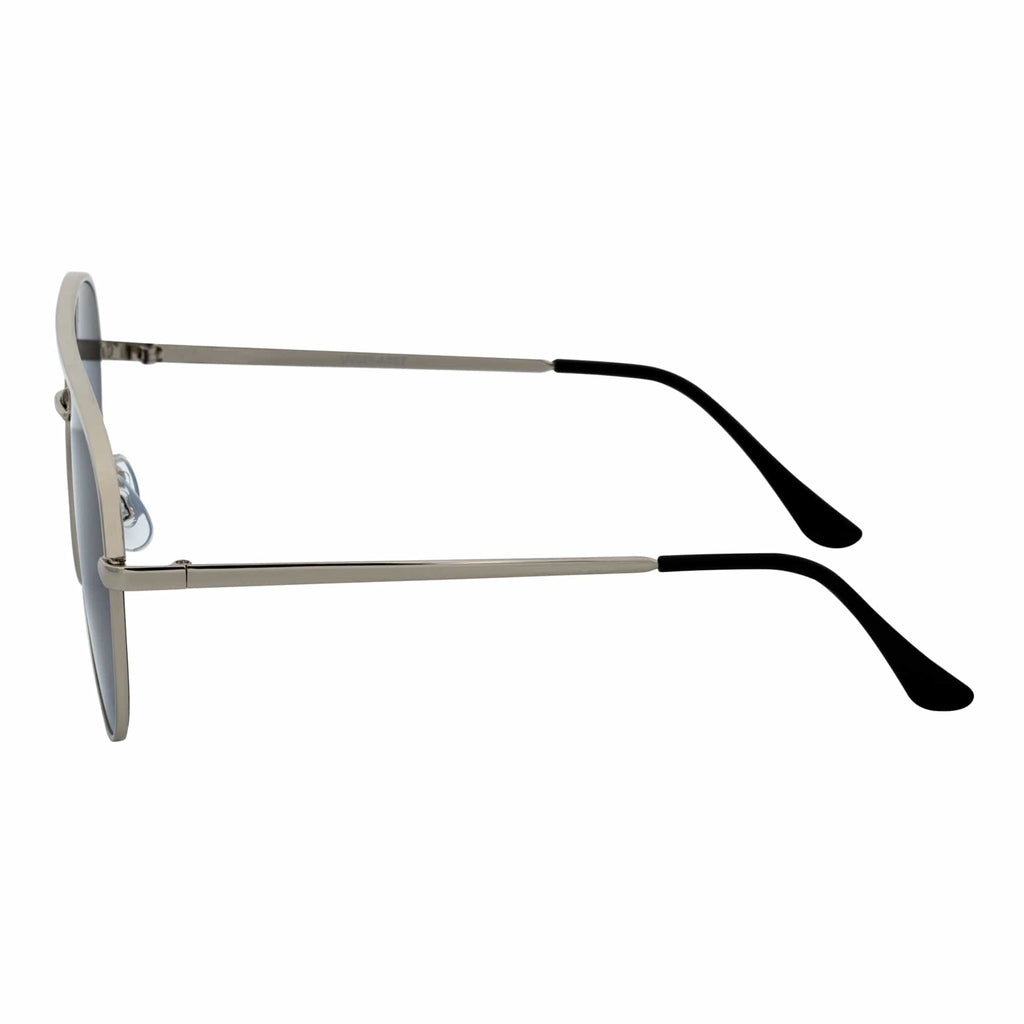 KEY - Oversize Metal Aviator Sunglasses Silver Lavender Blue