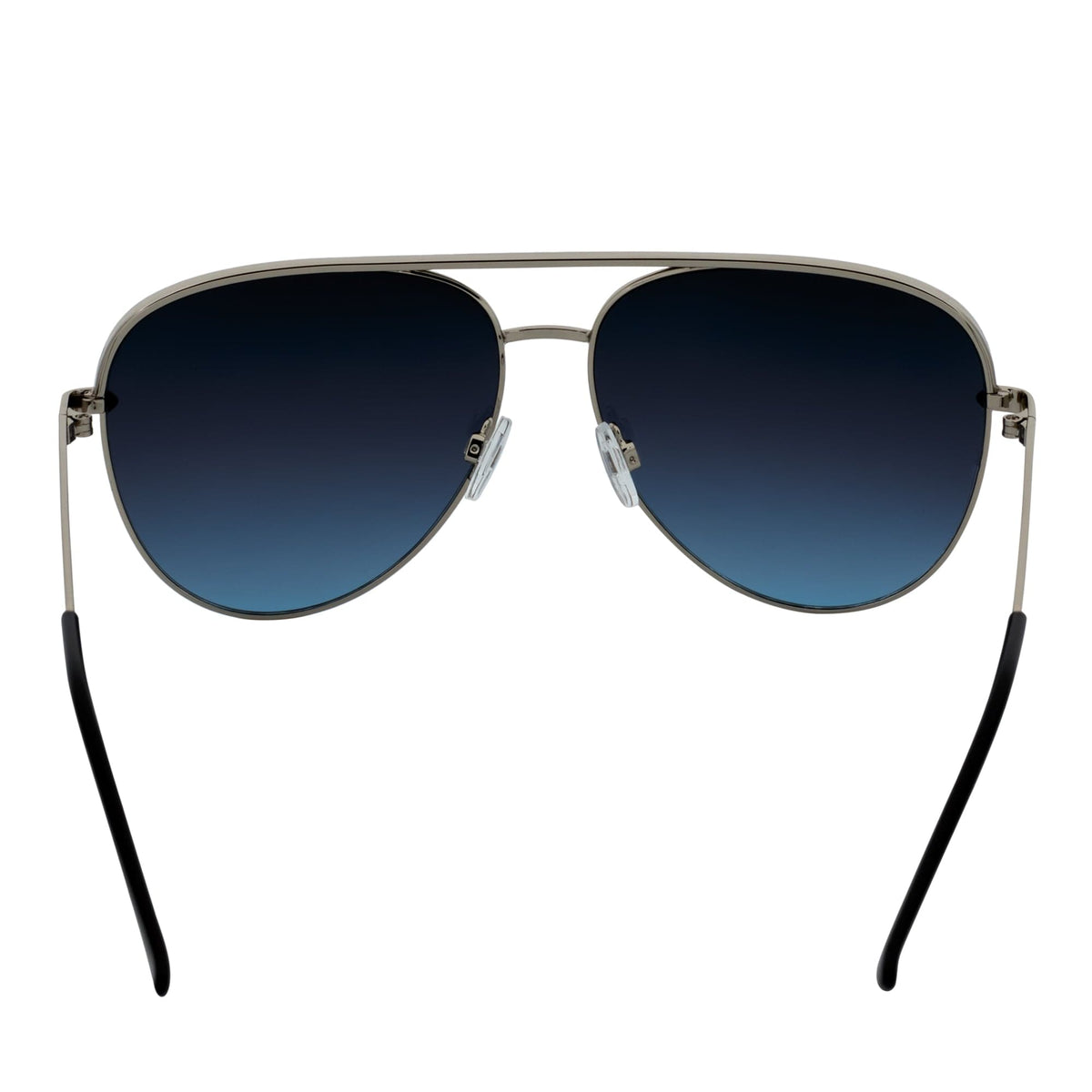 KEY - Oversize Metal Aviator Sunglasses Silver Lavender Blue