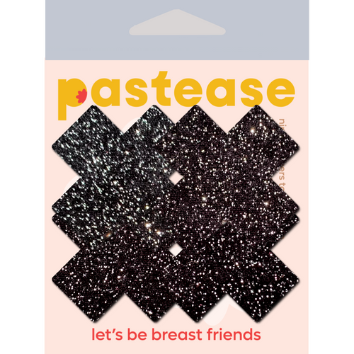 5-Pack: Petite Plus X: Two Pair of Small Sparkle Black Plus Nipple Pasties by Pastease®