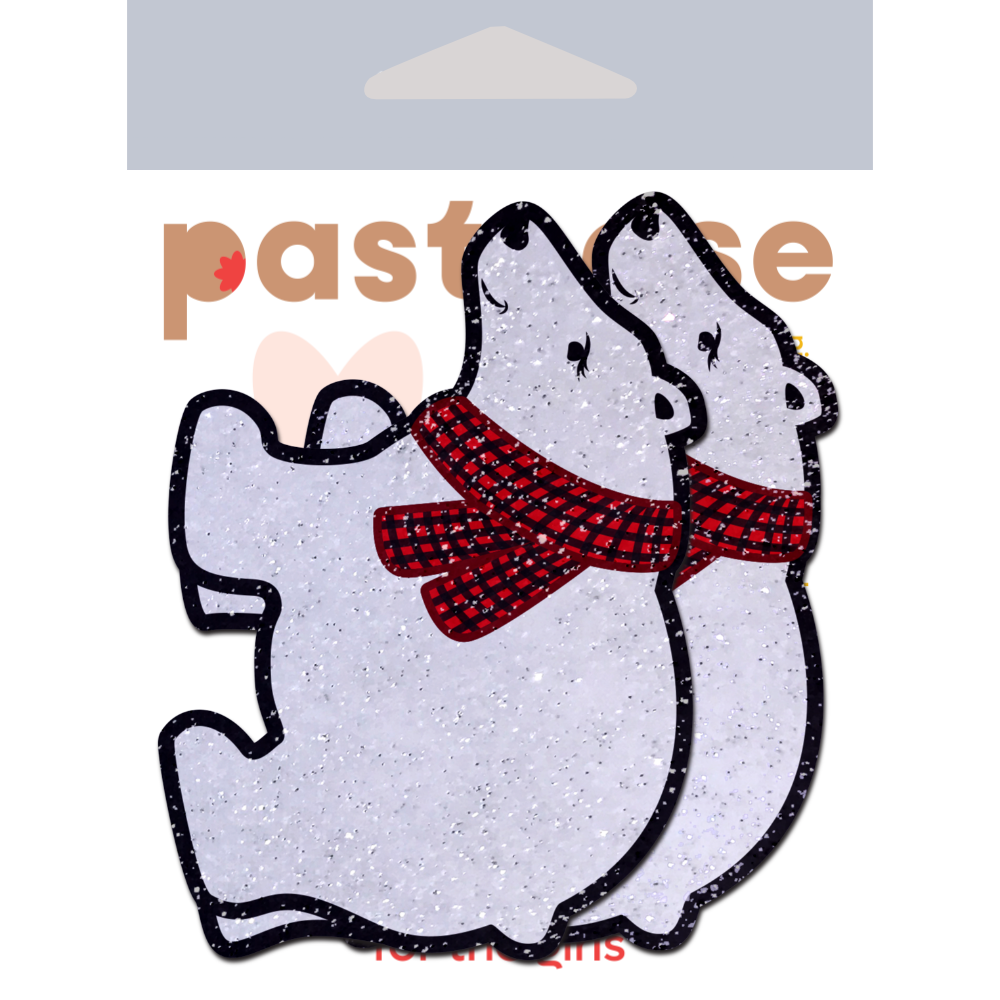 5 Pack: Polar Bear with Scarf Sparkling Nipple Pasties by Pastease®