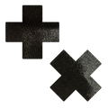 5-Pack: Plus X: Liquid Black Cross Nipple Pasties by Pastease® o/s
