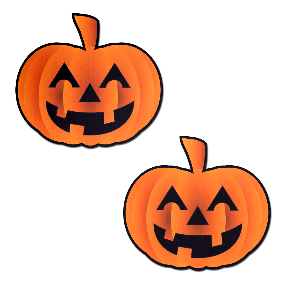 5-Pack: Pumpkin: Spooky Halloween Jack O' Lantern Nipple Pasties by Pastease® o/s