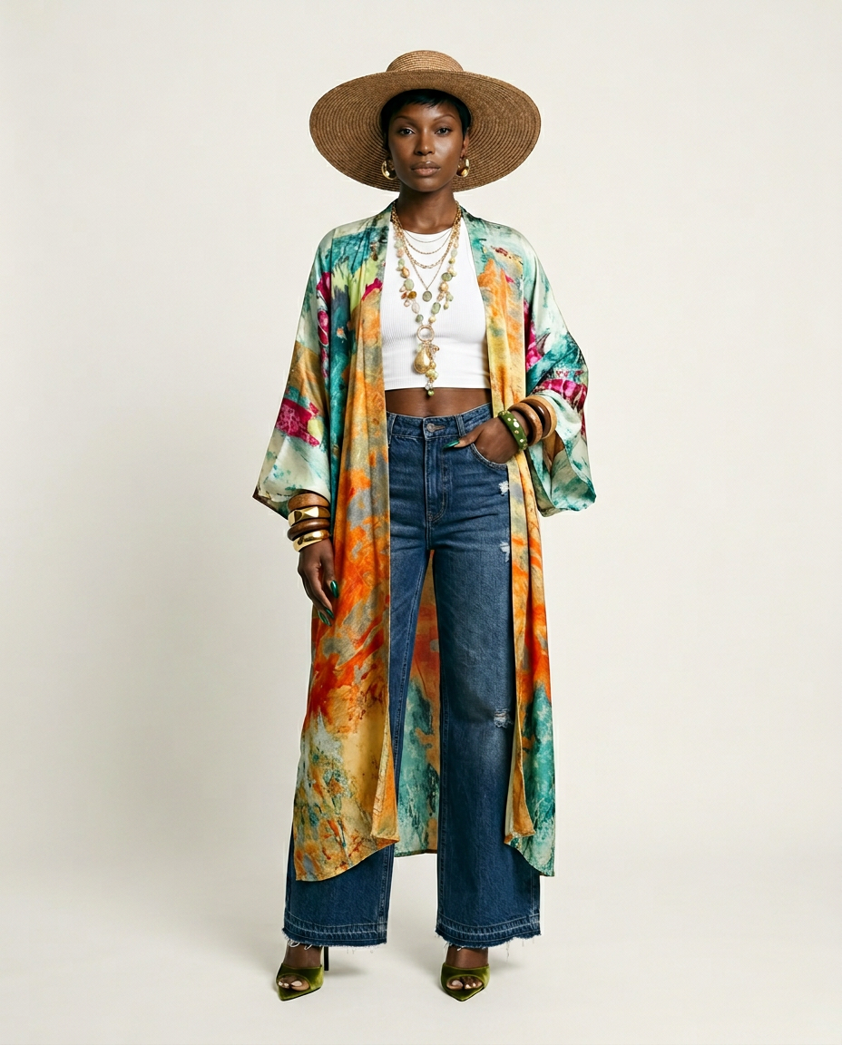 Liberated Abstract Print Kaftan