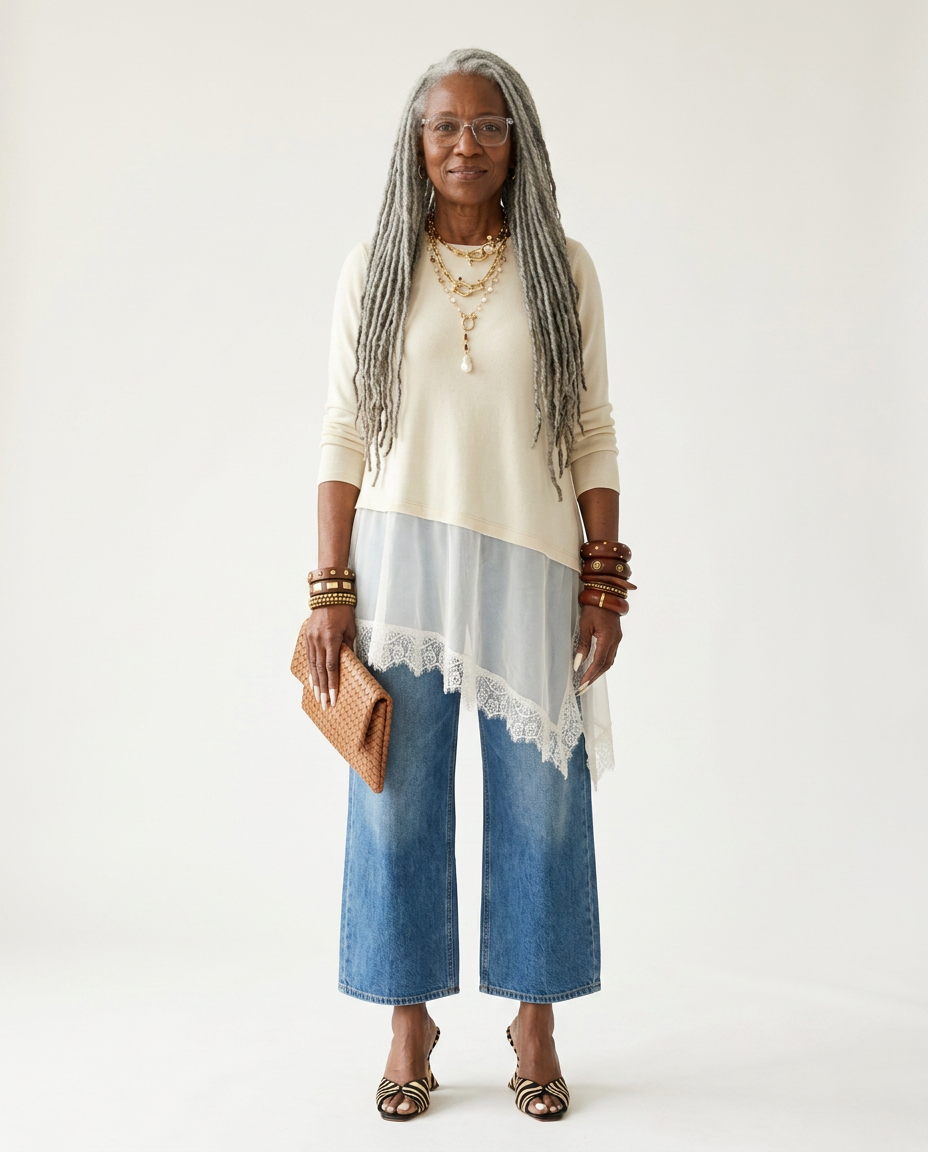Worthy Lace Irregular T-shirt