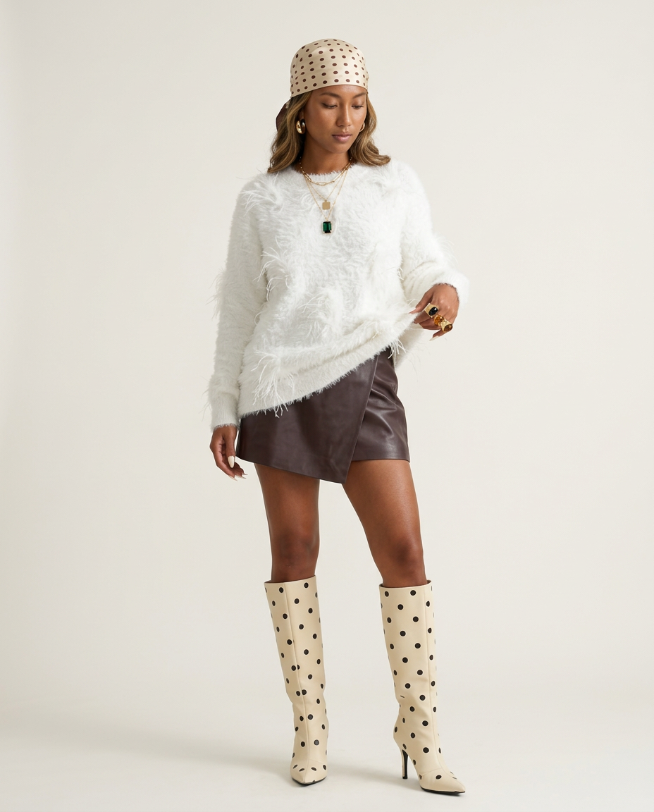 Ethereal Feather Tassel Knit Pullover